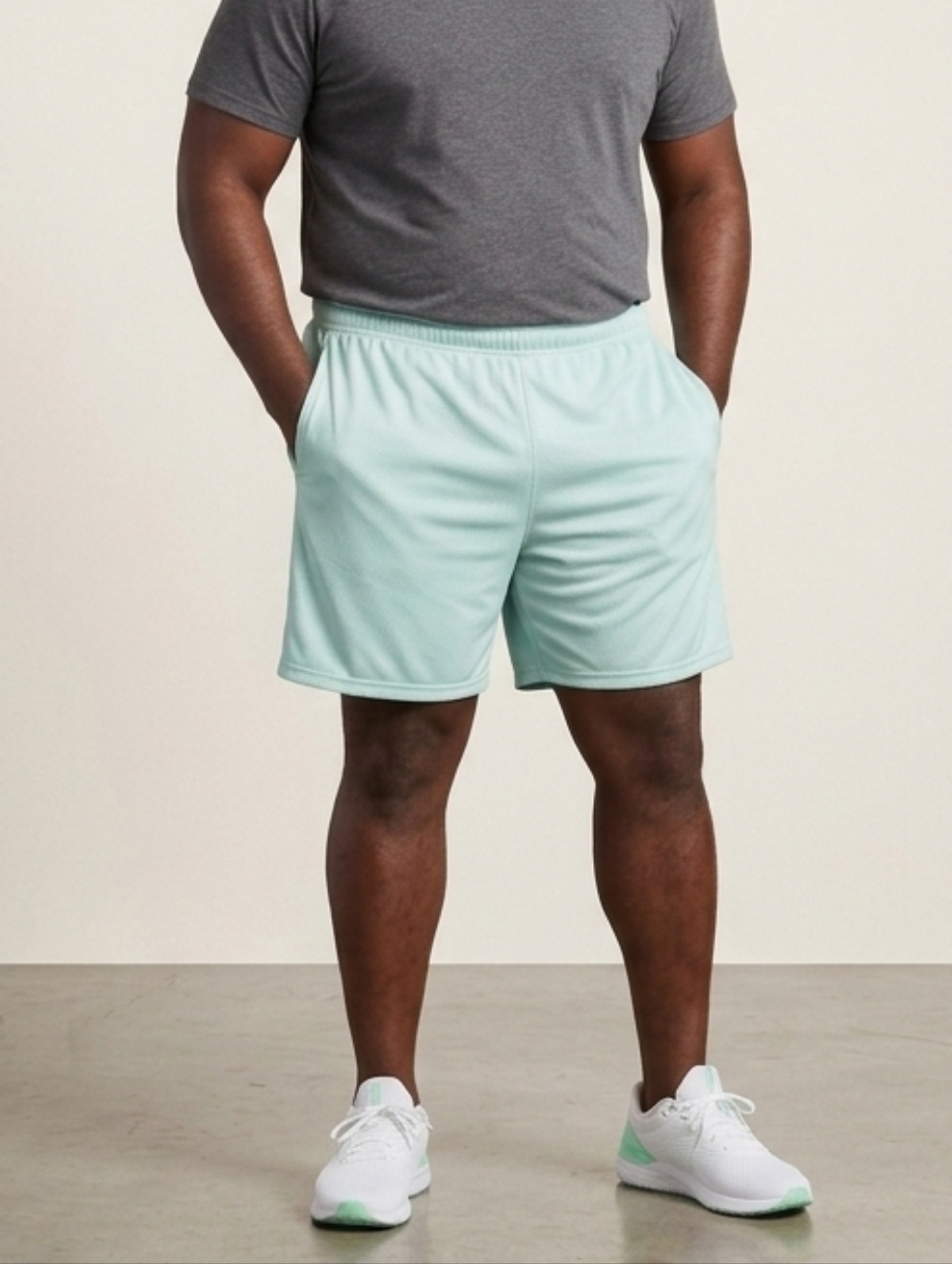 All In Motion Men's NWT Light Blue Mesh 8" Active Shorts Size 2XL